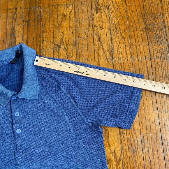 Lululemon Metal Vent Tech Short Sleeve Polo Shirt Men’s Size S Blue EUC - Picture 12 of 12